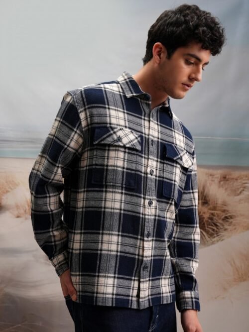 Navy Check Shirt